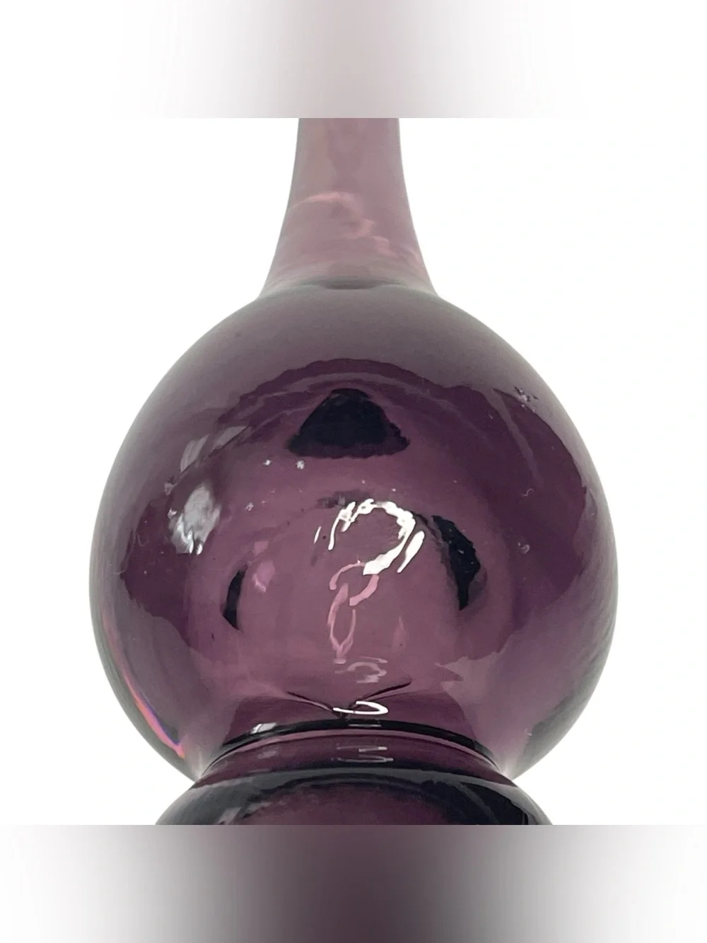 Vintage Empoli Style Amethyst Purple Glass Genie Decanter Stopper 15” MCM Italy